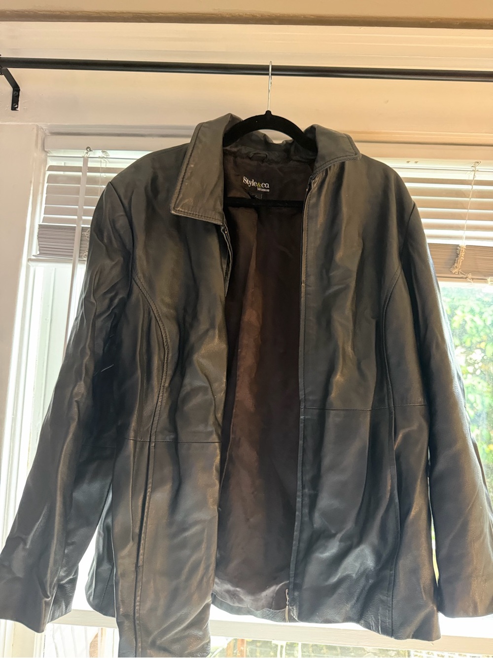 Style & Co. Black Leather Women's Jacket